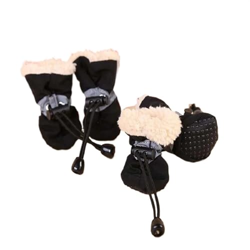 Hundeschuhe,Pfotenschutz Hund Haustier-Hundeschuhe, wasserdichte Anti-Rutsch-Stiefel, Katzensocken, Botas Sapato para Cachorro(Black,2) von AYKANING