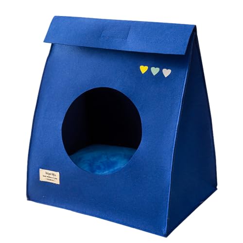 Katzenbetten für Indoor-Katzen, weiche warme Filztaschenform Katzenzelt Höhle, Katzenbett, Katzenhaus Hütte Haustierhöhle Bett für Winter, Haustiere Welpen Indoor Pet Nest Katzenzelt Schlafbett für von AYKHDS