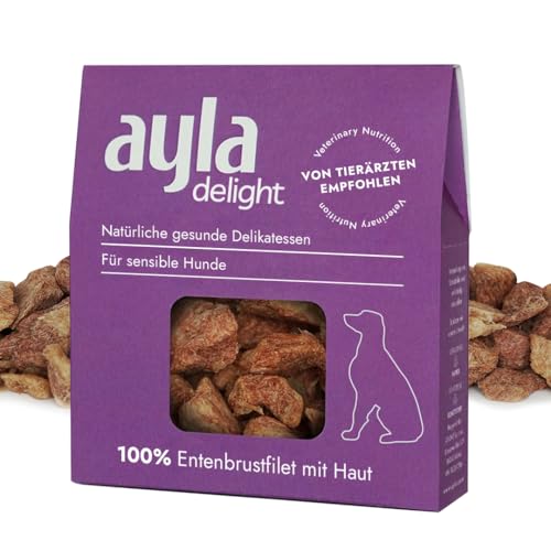 Premium Entenbrust-Filet mit Haut | Gefriergetrocknet | 5X28g | Hoher Proteingehalt | Natürlicher Hundeleckerbissen | Ohne Zusätze | Human Grade Quality | AYLA von AYLA