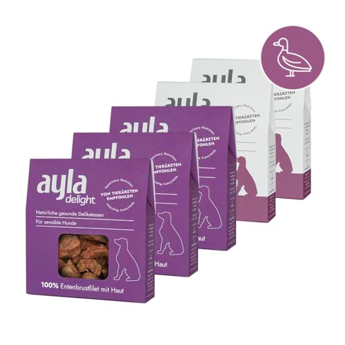 Premium Entenmix-Set: 5x28g | 3X Entenbrust-Filet & 2X Entenherzen | Gefriergetrocknet | Ohne Zusätze | Monoproteinfutter | Human Grade Quality | AYLA von AYLA