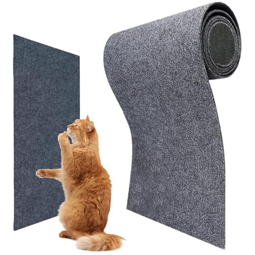 100x30cm Katze kratzt Matte trimmbar Katze kratzt Teppich Selbstklebende DIY Katze kratzt Rolle Kratzbaum Regale Ersatz Pad für Kratzbaum Regale Couch Möbel Protector dunkelgrau von AYLIORUY