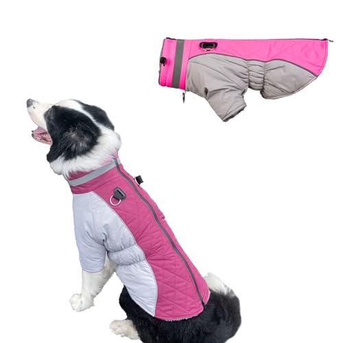 Hundemantel, warme Hundejacke, Wintermantel mit Beinen, reflektierender Rollkragen, Fleece-Weste mit Geschirr, integriert, wasserdicht, winddicht, Schneeanzug für kleine, mittelgroße und große Hunde, von AYLIORUY