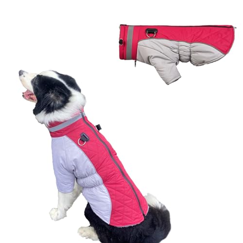 Hundemantel, warme Hundejacke, Wintermantel mit Beinen, reflektierender Rollkragen, Fleece-Weste mit Geschirr, integriert, wasserdicht, winddicht, Schneeanzug für kleine, mittelgroße und große Hunde, von AYLIORUY