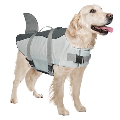 Hundeschwimmweste, Haustier-Schwimmweste, Sicherheitsweste zum Schwimmen, Bootfahren, Hundeschwimmweste, Haifischflossen-Schwimmweste, Schwimmwesten für Pool, Hund, Wasserschwimmweste für kleine, von AYLIORUY