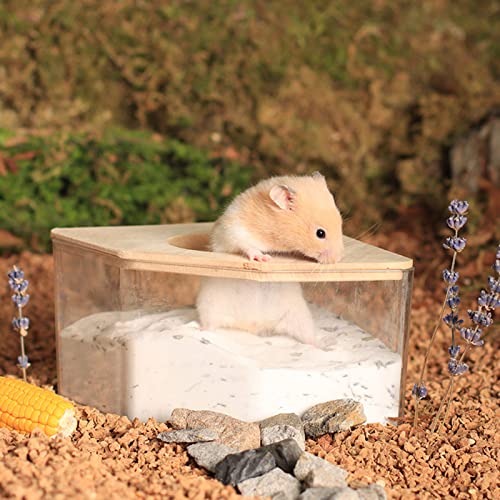 AYNEFY Hamster Sand Bath Box, Hohe Temperaturbeständigkeit Hamster Badewanne Box Transparent Design Hamster Sand Badezimmer Einfach zu Installieren Hamster Sand Bad Container von AYNEFY