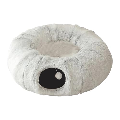 AYOrpeg Flauschig Hundebett Muschelform Waschbares Katzenhaus Haustierbett Weiches Komfort Warme Katzenhöhle Beruhigendes Plüsch Hundekorb Katzenkorb (Grey, One Size) von AYOrpeg