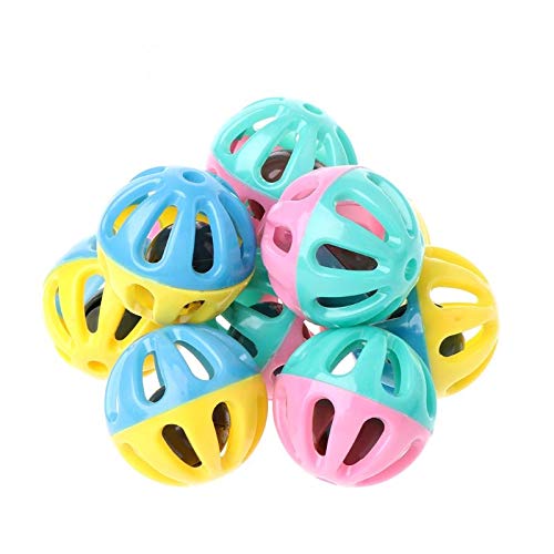 AYPOHU 10PCS Pet Für Katze Spielzeug Mit Glocken Pet Interaktive Spielzeug Bunte Hohl Bälle Spielzeug Für Hund Hamster Chinchillas von AYPOHU