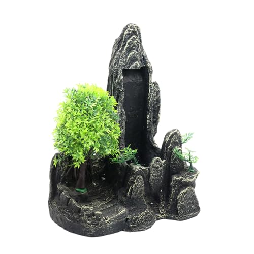 AYPOHU Landschaft Berglandschaft Aquarien Dekorationen Für Aquarien Terrarium Garnelen Wasserfall Große Baumschmuck von AYPOHU