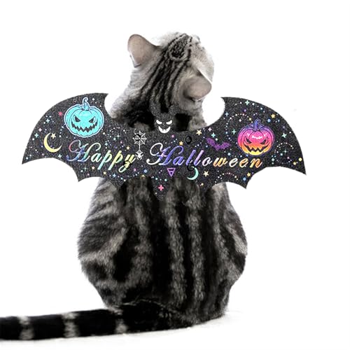 AZA Kürbis-Fledermausflügel für Haustiere, Katzen, Halloween, Hund, Geist, Fledermaus, Kostüm für Welpen, Kätzchen, Cosplay, Haustierbekleidung für kleine Hunde, mittelgroße und große Haustiere, von AZA