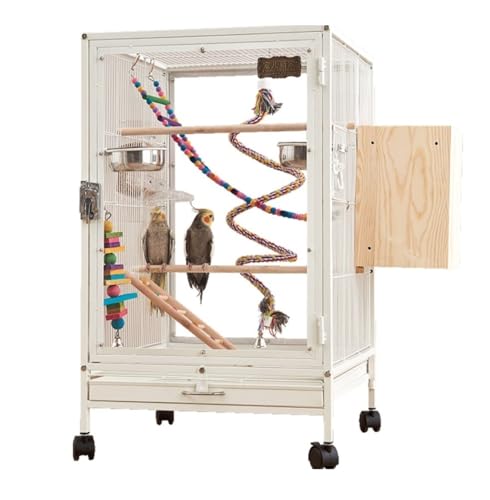 AZHKJKZH Papageienkäfig Vögel Großer Vogelkäfig Aus Schmiedeeisen Mit Rollständer Für Papageien, Nymphensittiche, Sonnensittiche, Sittiche, Turteltauben Und Kanarienvögel Wellensittichkäfig AZHKJKZH Papageienkäfig Vögel Großer Vogelkäfig Aus Schmiedeeisen Mit Rollständer Für Papageien, Nymphensittiche, Sonnensittiche, Sittiche, Turteltauben Und Kanarienvögel Wellensittichkäfig von AZHKJKZH