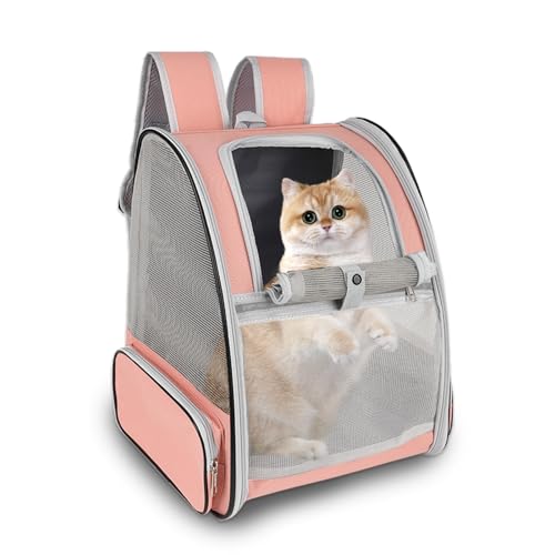 Katzen-Rucksack, Haustier-Tragetasche, von Fluggesellschaften zugelassen für kleine Hunde, Katzen, Welpen, Kätzchen, Kaninchen, belüftetes Netz-Design, Tierrucksack für Wandern, Camping, Reisetasche von AZHOKTD