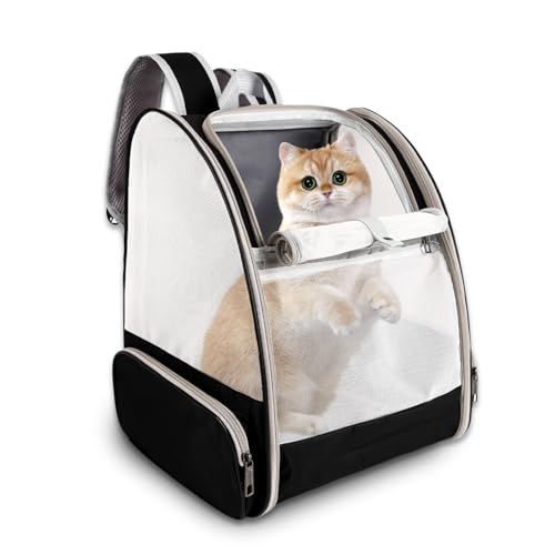 Katzen-Rucksack, Haustier-Tragetasche, von Fluggesellschaften zugelassen für kleine Hunde, Katzen, Welpen, Kätzchen, Kaninchen, belüftetes Netz-Design, Tierrucksack für Wandern, Camping, Reisetasche von AZHOKTD