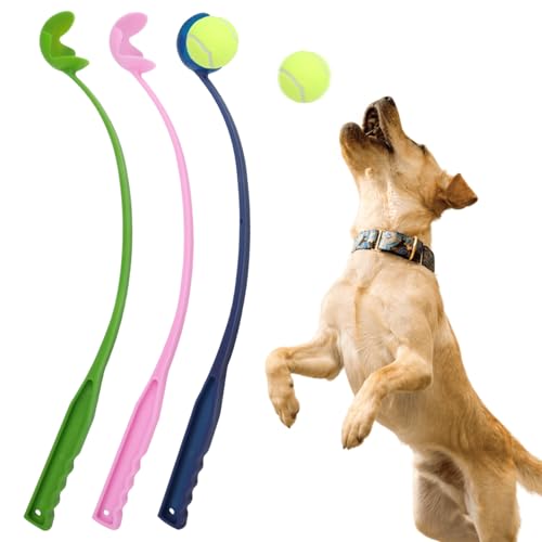 AZIDWERYQ 3pcs Hundeballwerfer, 60 cm Handbuch Tennisballwerfer, tragbarer Sportball -Launcher für Hunde, kein Ball von AZIDWERYQ