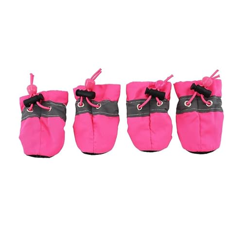 AZIDWERYQ 4PCS-Hundebereich für heiße Pflaster, Slip-Sohle-Hundestiefel und Pfotenschutzhundstiefel, Welpenstiefel für kleine Hunde (Rose, Größe 5) von AZIDWERYQ