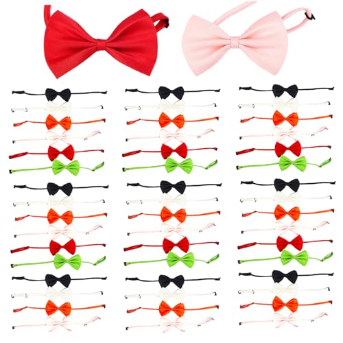 AZIDWERYQ 50pcs Hundeflügel, 16 Zoll Katze Bowtie, Einstellbarer Hundehalsband für Cosplay, formelle Ereignisse, zufällige Farbe von AZIDWERYQ