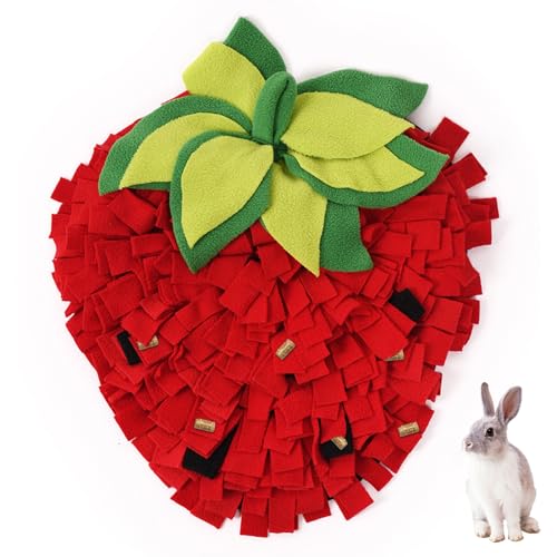 AZIDWERYQ Snuffle Matte für Hunde, 13,8x17,7 Zoll Polyester Erdbeer-Snuffle Matte für Katzen, interaktive Training Snuffle Matte mit Rutsch-Rückenbetrieb für Ihre Haustiere Snuffle Matte für Katzen von AZIDWERYQ