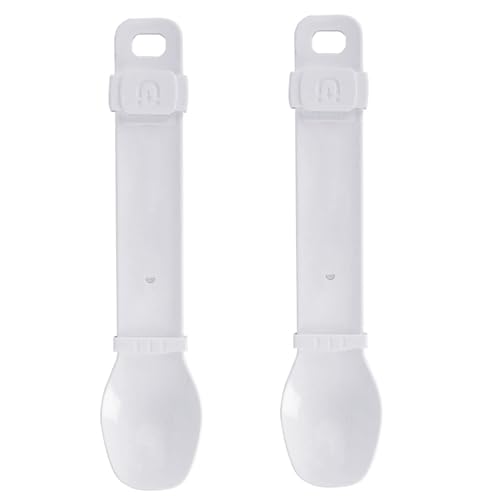 Cat Strip Feeder 2pcs glatte Slid Cat Strip Squeeze Löffel Verstellbare Fütterungsgeschwindigkeit Katzenfutter Spender Plastik Katzenfutter Scoop für kleine Haustiere Nahrungsstreifen und nasse Leben von AZIDWERYQ