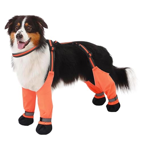 Wasserdichte Hund Schuhe Anti-Rutschhund-Schuhe reflektierende Hundefälle und Pfotenschutz mit verstellbaren Straps Hundestiefel für heiße Pflaster, Wandern, regnerische und schneebedeckte Tage von AZIDWERYQ