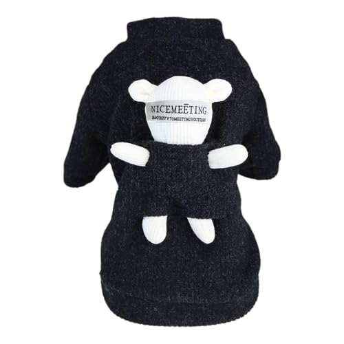 AZOOB Hundepullover,Warme Welpenpullover Jungen Mädchen Outfits für kleine Hunde mit Bärenpuppe - Niedlicher Rollkragenpullover, warme Welpenkleidung, Winterkleidung für Hunde, Haustierweste, warme von AZOOB