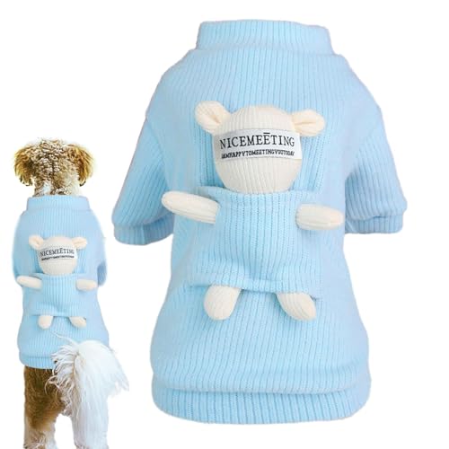 AZOOB Hundepullover für kleine Hunde, Hundeoverall Welpe Herbst Winter Pullover Pullover, Rollkragen gestrickte Katze Outfits warme Haustier Kleidung Welpen Kleidung Hund Winter Kleidung Haustier von AZOOB