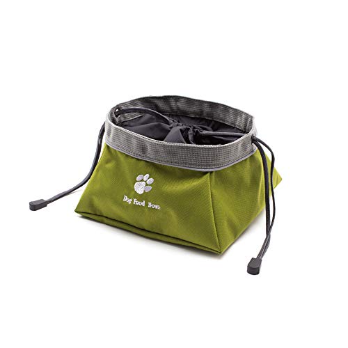 AZXAZ Faltbar Hundenapf Reise Haustier Schüssel wasserdichte Lebensmittel Wasserschale Tragbare Schüssel Feeder für Hund und Katze Grün (Futternapf) von AZXAZ