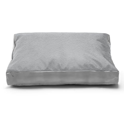 Aacabo Hundebett-Bezug, strapazierfähig, langlebig, wasserdicht, flauschig, weich, kurzer Plüsch-Ersatzbezug, 88,9 x 55,9 x 10,2 cm (L x B x H), waschbar, abnehmbarer Haustierbett-Matratzenbezug mit von Aacabo