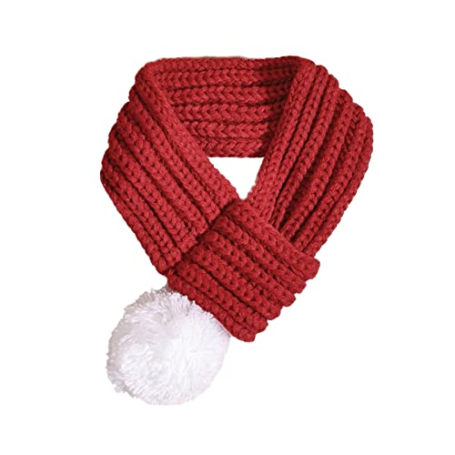 Aaoehiewp Erziehungshalsband Für Hunde Weihnachten Haustier Kopfschmuck Katze Hundekleidung Zubehör Haustier gestrickte Weihnachtsschals Haustier Hund Katze Halstuch warm weich Hundehalsband (Red, M) von Aaoehiewp