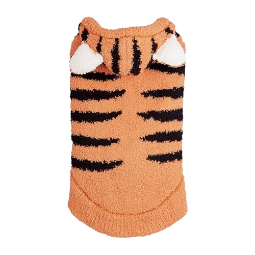 Aaoehiewp Halloween Fun Style Verspielte Haustier Kleidung Tiger Ohren Orange Teddy Schnauzer Bär Katze Transformation Kleid von Aaoehiewp