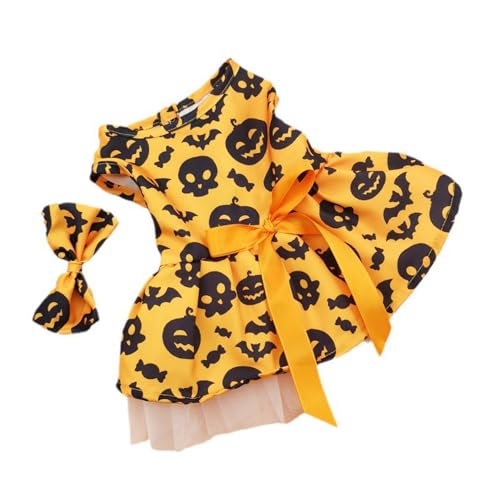 Aaoehiewp Halloween Kürbis Haustier Kleid Hund Kleid Teddy Kleid Hund Kleid Katze Prinzessin Kleid von Aaoehiewp