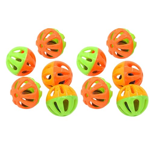 Aaoehiewp Haustier Katze Spielzeug Hohle Glocke Ball Farbige Kunststoff Kleine Glocke Ball Sound Making Katze und Hund Spielzeug Sound Making Ball 10pc von Aaoehiewp