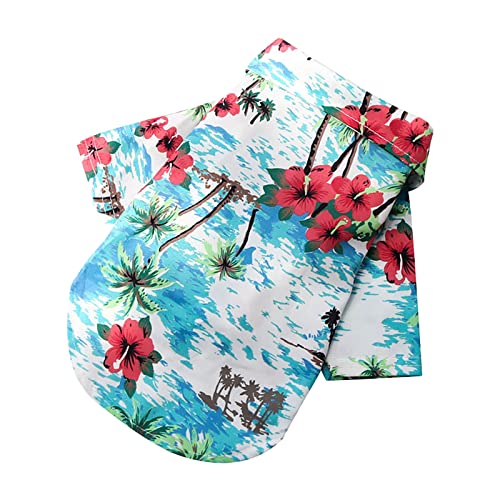 Aaoehiewp Haustier Sommer T-Shirts Hawaii Stil Floral Hund Shirt Gedruckt Haustier T-Shirts Atmungsaktive kühle Kleidung Strand Seaside Welpen Shirt Sweatshirt für kleinen Welpen von Aaoehiewp