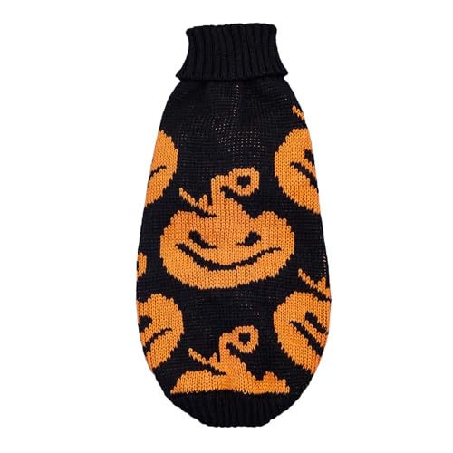 Aaoehiewp Haustierbekleidung, Herbst und Winter, Halloween, Kürbiskopf, Bequeme und warme Verpackung, bequemer Teddybär, Kleiner Hund, Strickpullover von Aaoehiewp