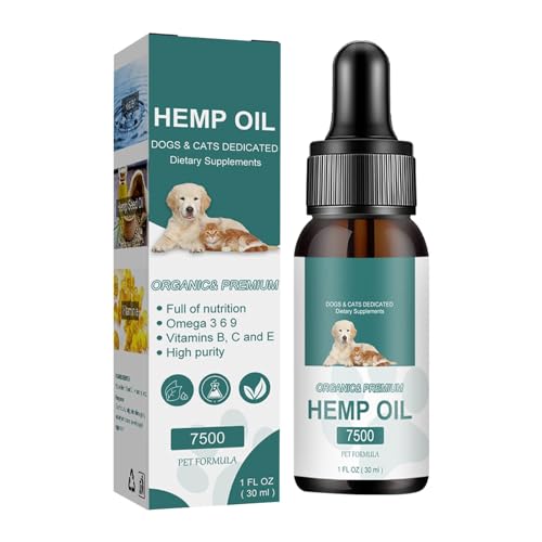 Aaoehiewp Pet Cannabissamenöl für Katzen und Hunde lindert Schmerzen, verbessert die körperliche Fitness, lindert Stress, Anorexie ätherisches Öl 30ml von Aaoehiewp