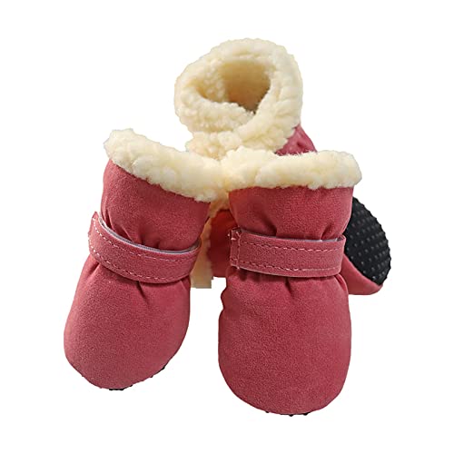 Aaoehiewp Samt Schuhe Schneewarmes Haustier Plus Und Warme Winddichte Haustier Schuhe Weiche Sohle Stiefel Haustier Kleidung von Aaoehiewp