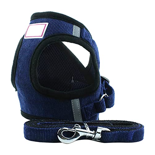 Hunde Zeckenhalsband Leinen-Sets, ohne Zug, verstellbar, reflektierend, weich, aus Cord, Weste, Geschirr für Welpen, Yorkie, Chihuahua-Katzen Hundehalsband Tasche (XL) von Aaoehiewp