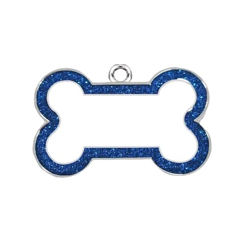 Hundeanhänger Edelstahl Haustier ID Tags mit Glitzer Knochen Design Hund Name Tag Graviert für Hund Welpen Katze von Aaoehiewp