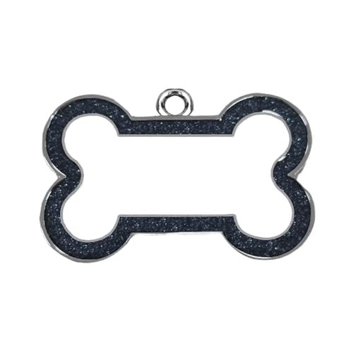 Hundeanhänger Edelstahl Haustier ID Tags mit Glitzer Knochen Design Hund Name Tag Graviert für Hund Welpen Katze von Aaoehiewp