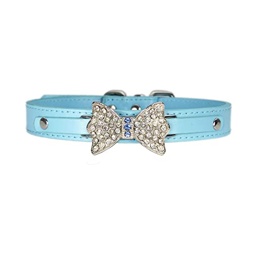 Hundehalsband Mit Glitzersteinen Katzenhalsband Verstellbares Hundehalsband Diamond Flash Hundehalsband es Halsband (Blue, L) von Aaoehiewp