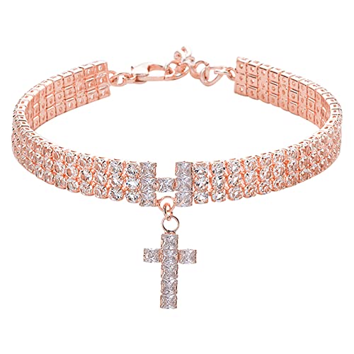 Hundehalsband Stoff Metall, Kubanisches Glied, für mittelgroße große Hunde, Haustiere, strapazierfähig, kaubeständig Elektrohalsband Für Hunde Mit Stromschlag (Rose Gold, S) von Aaoehiewp