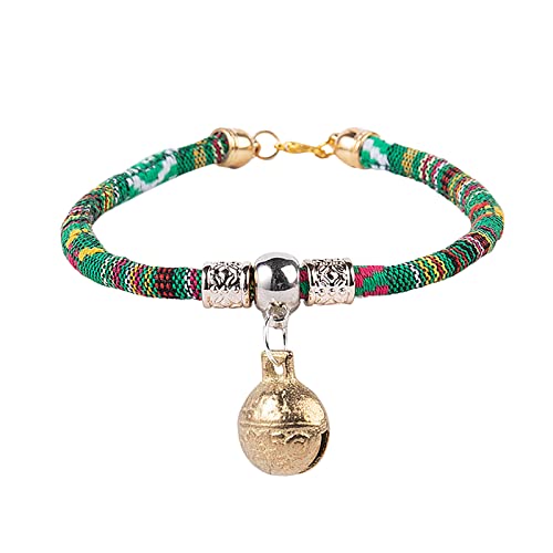 Kettenglieder Halsband Hund kleine Haustiere, Katzen, Hunde, verstellbares Baumwollhalsband Halsband Mit Strass (Green, S) von Aaoehiewp