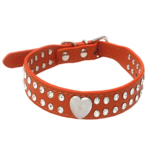 Netter Hund mit Bling Bling Strass Diamant Blume Muster Nieten Leder Hund Fit klein und mittel von Aaoehiewp