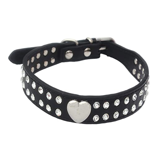 Netter Hund mit Bling Bling Strass Diamant Blume Muster Nieten Leder Hund Fit klein und mittel von Aaoehiewp