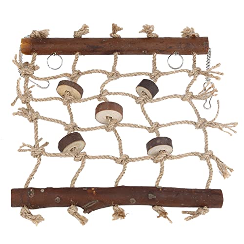 Aatraay Robustes Vogelkletternetz 24×6×2 1 Stück Käfig Vogelspielzeug Hanfseil Kletterleiter Vögel Natürliches Interessantes Nähspielzeug von Aatraay