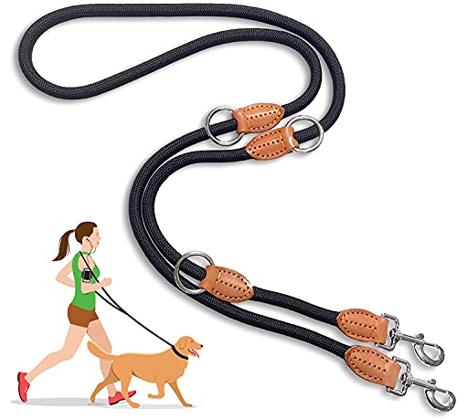 Multifunktionale Hundeleine (2,1 m) – Starke Hundetrainingsleine, 1,4 cm Dicke Nylon-Doppelleine [3 verstellbare Längen] für kleine, mittelgroße und große Hunde beim Laufen von AaufiLux