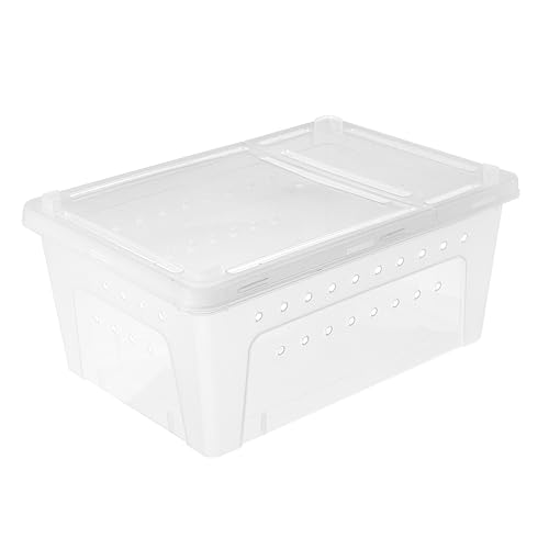 1Stück Kunststoff Reptilienbox für Spinnen Schlangen Eidechsen und Insekten Transparente Fütterungs und Transportbox mit Spezieller Fütterungstür und Fluchtschutz Weiß 1Stück Kunststoff Reptilienbox für Spinnen Schlangen Eidechsen und Insekten Transparente Fütterungs und Transportbox mit Spezieller Fütterungstür und Fluchtschutz Weiß von Abaodam