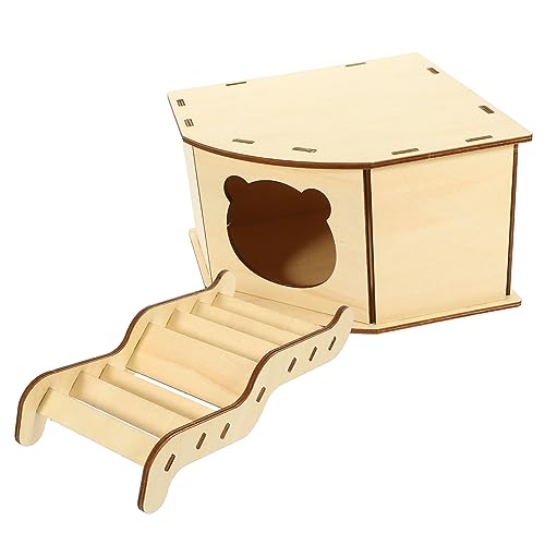 Abaodam 1 Satz Hamster Holzhaus DIY Zusammengebautes Spielzeug Kleintier Lebensraum Dekoration Haustiere Hamster-kletterleiter Igelhaus Hamsterkäfig Hölzern Holzleiter Protokoll von Abaodam