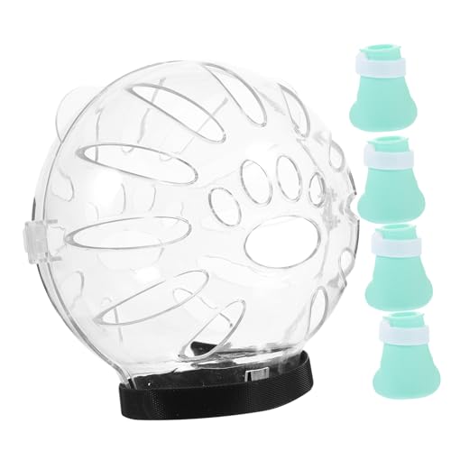 Abaodam 1satz Transparentem Katzenhelm Mit Pfotenschutz Anti-Biss-haube Für Katzen Teiliges Schutz Für Wunden Und Verletzungen Bequem Und Langlebig Abaodam 1satz Transparentem Katzenhelm Mit Pfotenschutz Anti-Biss-haube Für Katzen Teiliges Schutz Für Wunden Und Verletzungen Bequem Und Langlebig von Abaodam