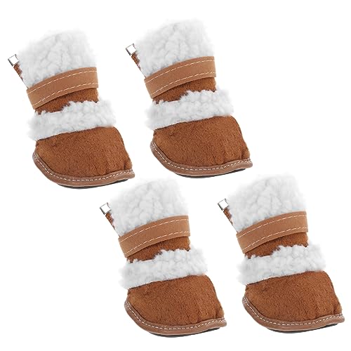 Abaodam 2 Paare Teiliges Pet Winter Boots Set rutschfeste Kurze Hundeschuhe für Kleine Hunde wasserdichte Schneestiefel mit Flacher Sohle Pfotenschützende Hundeschuhe für Schnee und Abaodam 2 Paare Teiliges Pet Winter Boots Set rutschfeste Kurze Hundeschuhe für Kleine Hunde wasserdichte Schneestiefel mit Flacher Sohle Pfotenschützende Hundeschuhe für Schnee und von Abaodam