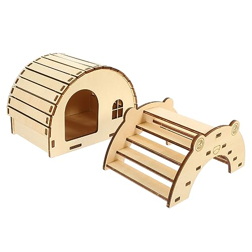 Abaodam 2 in 1 Holz Hamster Brücke Haustier Versteck Holz Brücke für Ratten Ratte von Abaodam