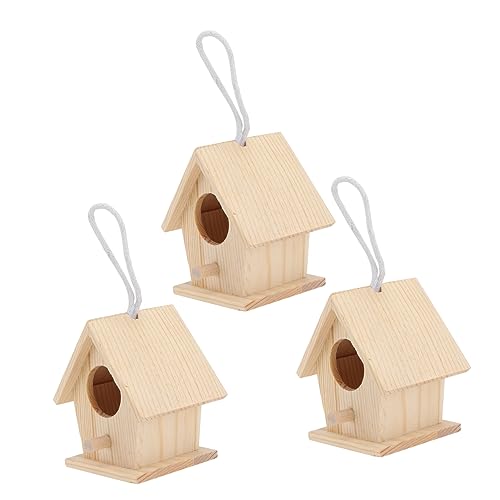 Abaodam 3st Vogelnest Dekoration Geschenke Schleifen Vogelhaus Ländlich Dekorativer Vogel Holz von Abaodam